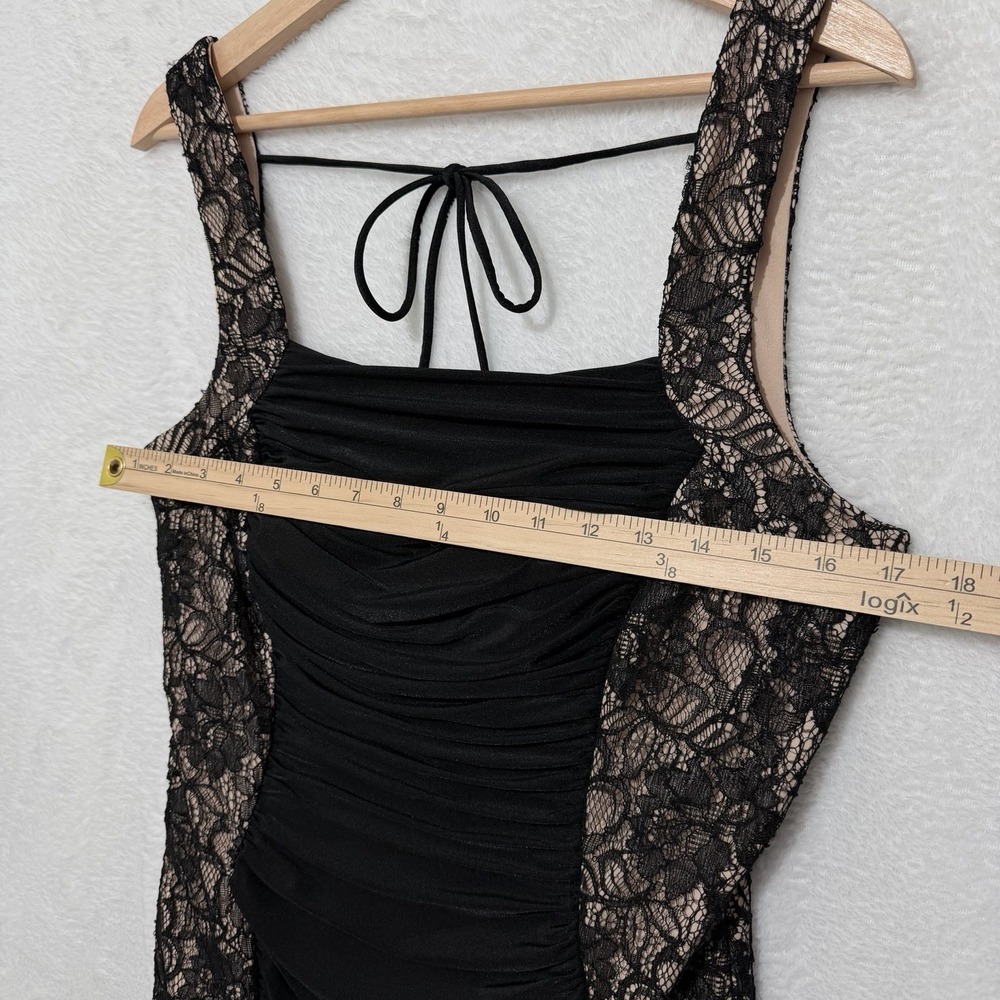 Betsy‎ & Adam Lace Bodycon Black Nude Dress - Picture 8 of 9